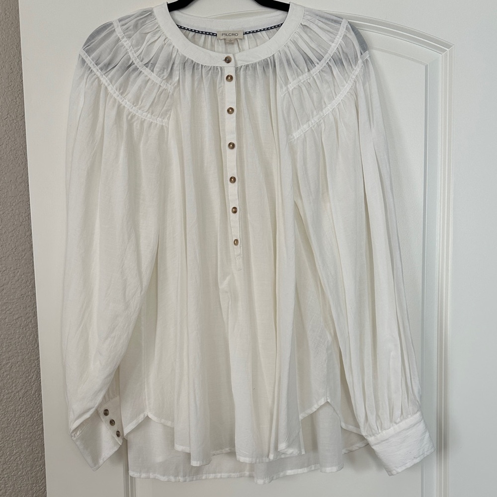 Pilcro Cream Button-Front Blouse NWOT
